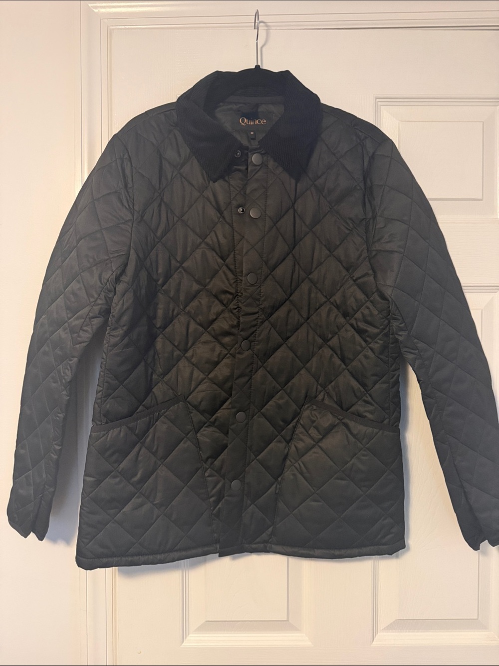 Quince black quilted jacket medium